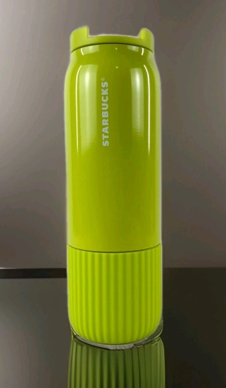 Starbucks Summer 2025 Vibrant Yellow Lime Pleated SS Bottle Tumbler