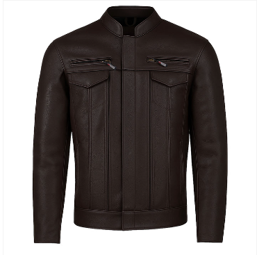 Men's Commuter Premium Natural Buffalo Armor Motorcycle Leather Biker Jacket Brown (Size XXL)