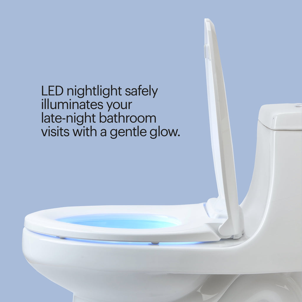 Brondell LumaWarm Heated Nightlight Toilet Seat, Round White