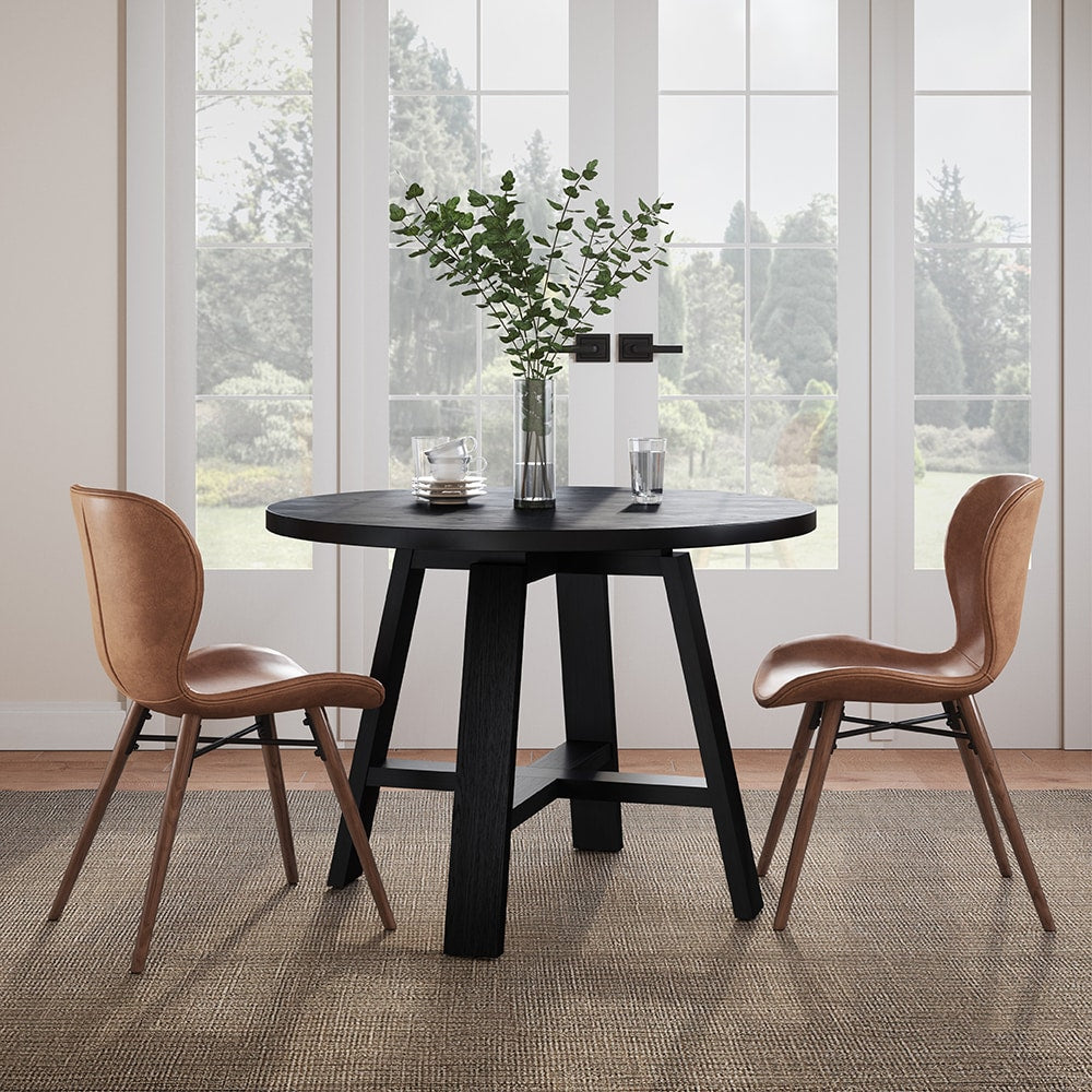 42" Linden Round Wood Dining Table Black - Threshold™ Designed with Studio McGee