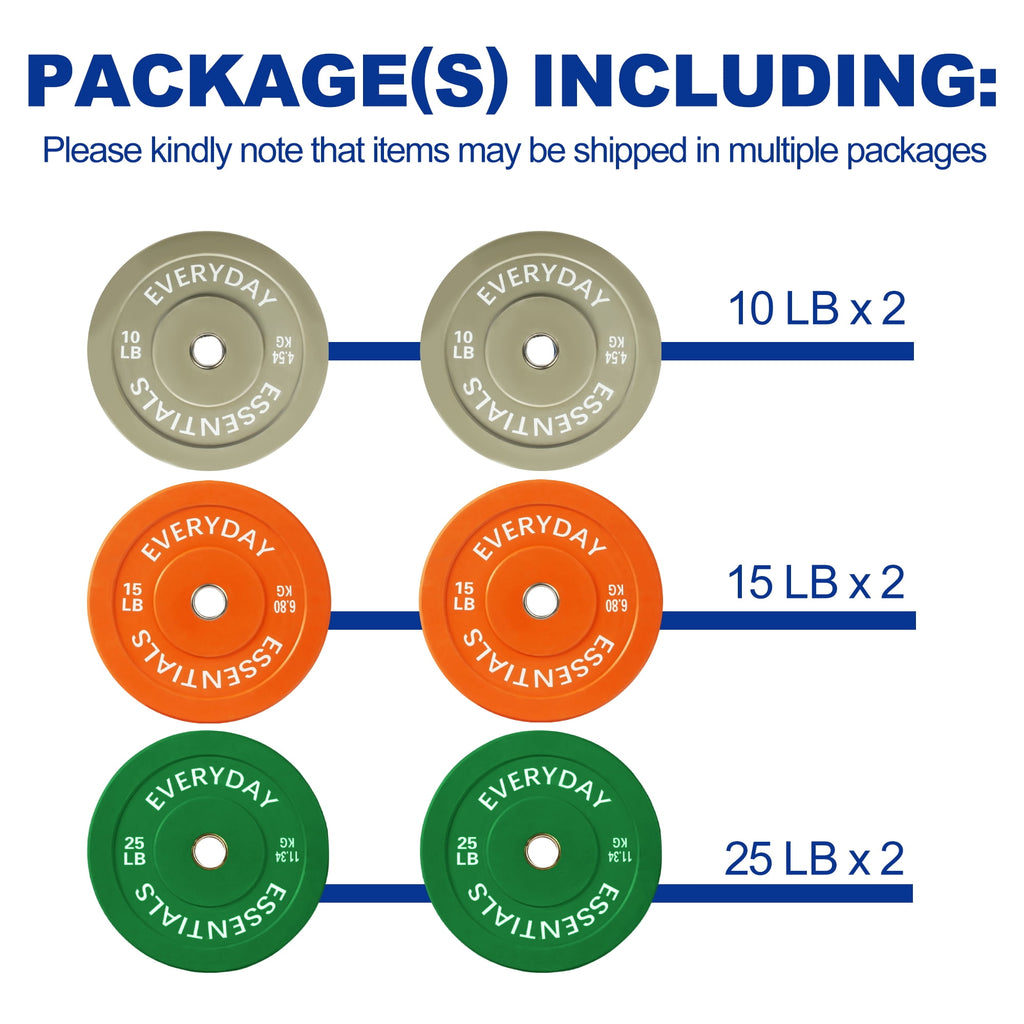 BalanceFrom Bumper Plate with Steel Hub, 100 lb Set Color
