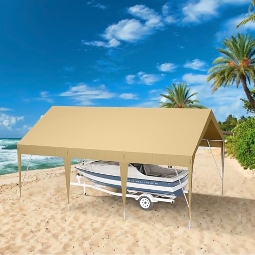 Garvee 13'x20' Heavy Duty Carport UV Resistant Waterproof Car Canopy with Leg Skirts, Galvanized Steel Frame, Easy Assembly, Yellow