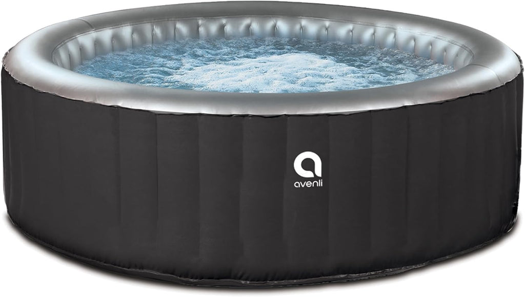 Avenli London 181 Gallon 49 Inch 2 to 3 Person Inflatable Hot Tub Spa with Control Panel, Insulated Tub Cover and Floor Protector, Black