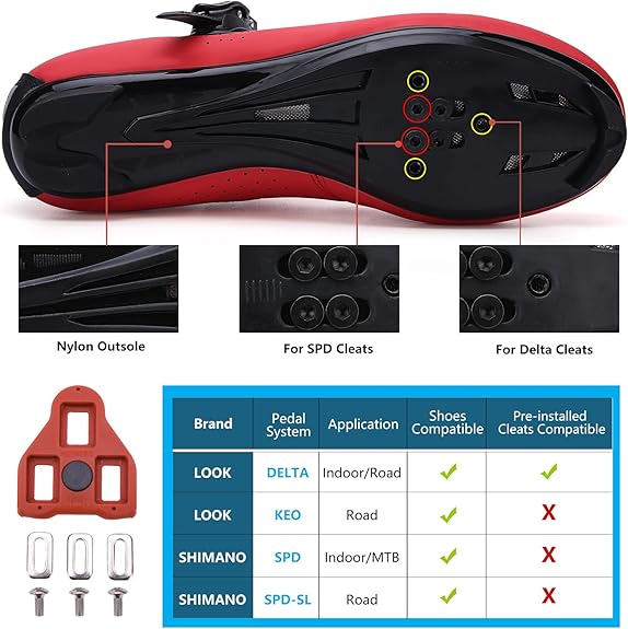Mens Womens Cycling Shoes (Size: 41) Compatible with Pelaton Bike Shoes Road Bike Shoes Riding Bicycle Pre-Installed with Delta Cleats Clip Indoor Outdoor Pedal