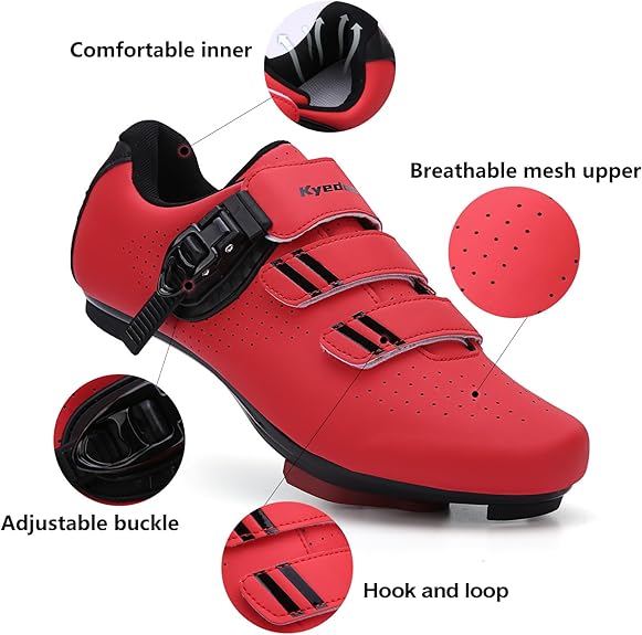 Mens Womens Cycling Shoes (Size: 41) Compatible with Pelaton Bike Shoes Road Bike Shoes Riding Bicycle Pre-Installed with Delta Cleats Clip Indoor Outdoor Pedal