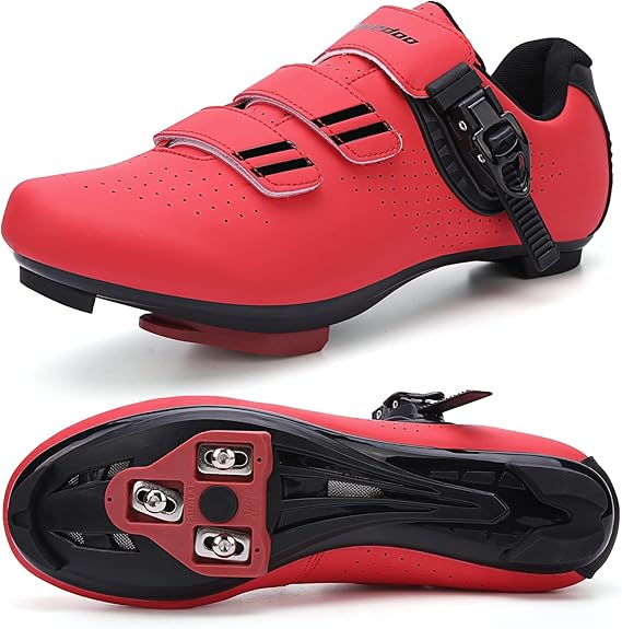 Mens Womens Cycling Shoes (Size: 41) Compatible with Pelaton Bike Shoes Road Bike Shoes Riding Bicycle Pre-Installed with Delta Cleats Clip Indoor Outdoor Pedal