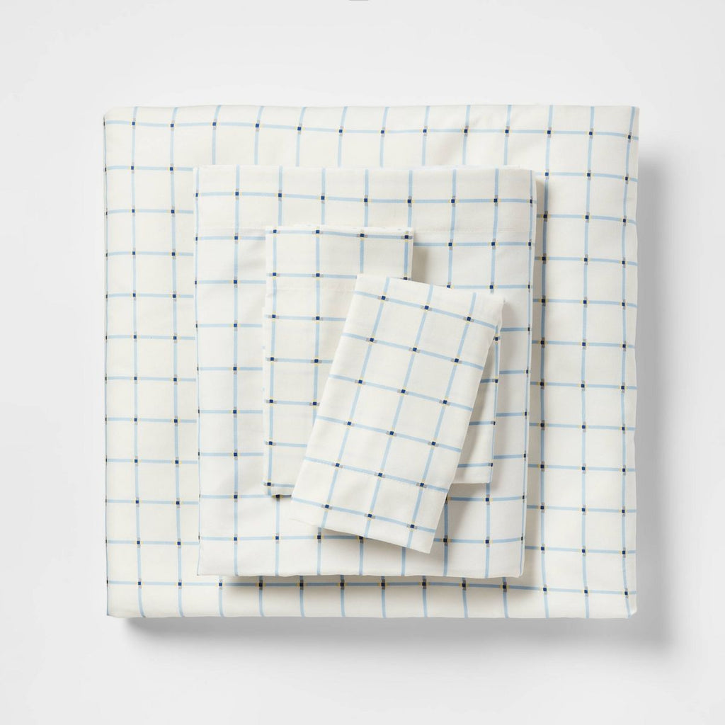 Microfiber Sheet Set - Room Essentials™ - TWIN/TWIN XL Blue Grid