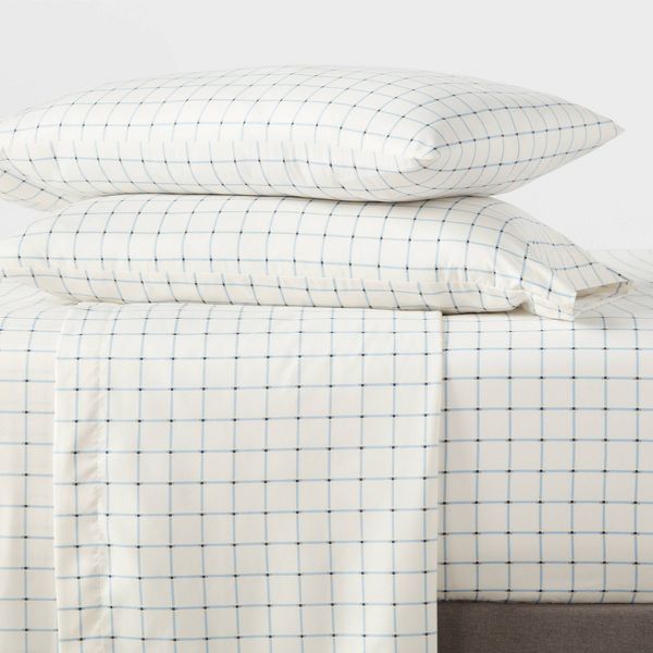 Microfiber Sheet Set - Room Essentials™ - TWIN/TWIN XL Blue Grid
