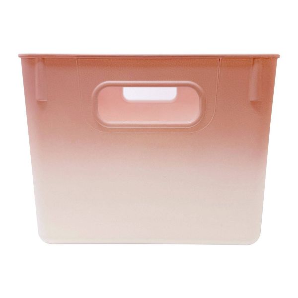 Isaac Jacobs 2pk 7"x8.11" Decorative Storage Ombre Bin Pink