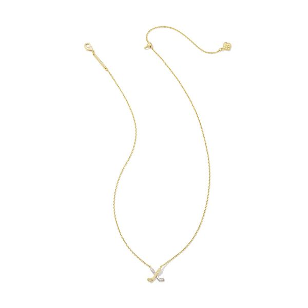 Kendra Scott Hockey Stick Pendant Necklace - Gold/Silver Mix: Rhodium & 14K Gold Over Brass, 19" Length
