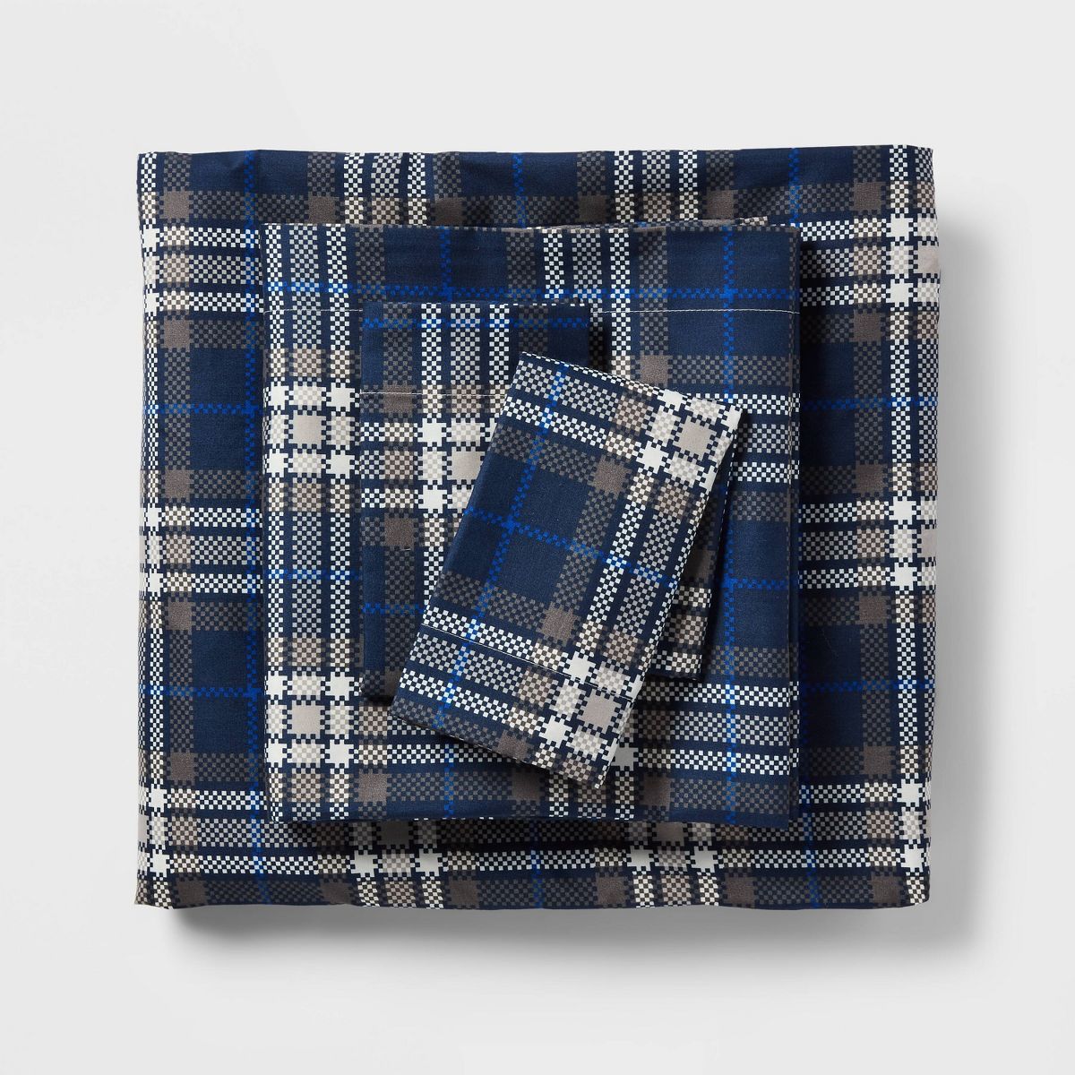 Microfiber Sheet Set - Room Essentials™ - TWIN/TWIN XL Blue/Gen Plaid
