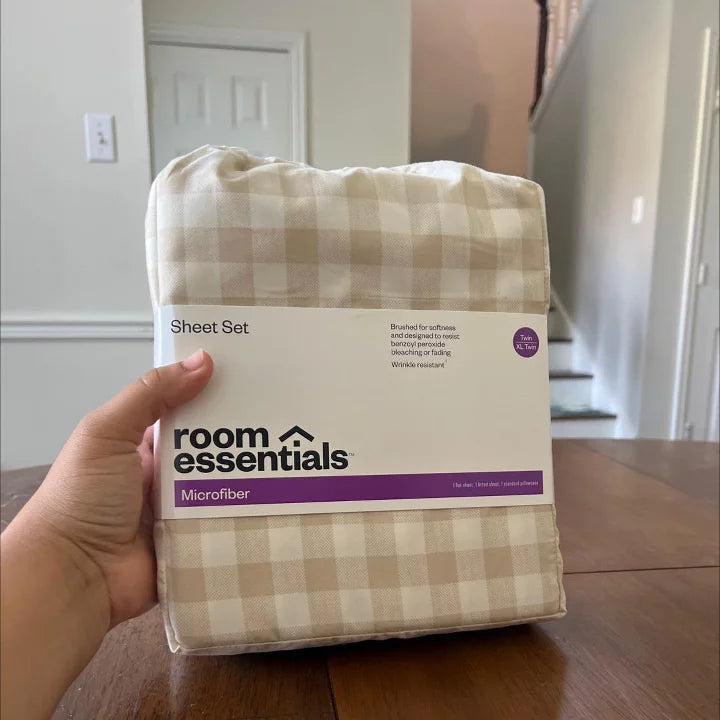 Microfiber Sheet Set - Room Essentials™ - TWIN/TWIN XL Blue Grid