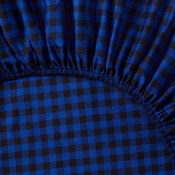 Microfiber Sheet Set - Room Essentials™ TWIN/TWIN XL Blue/Black Gingham