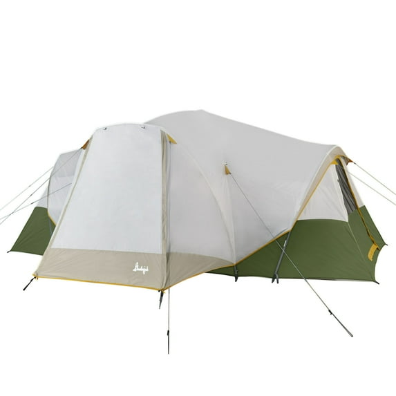 Slumberjack Aspen Grove 10 Person Hybrid Dome Family Camping Tent with 3 Rooms