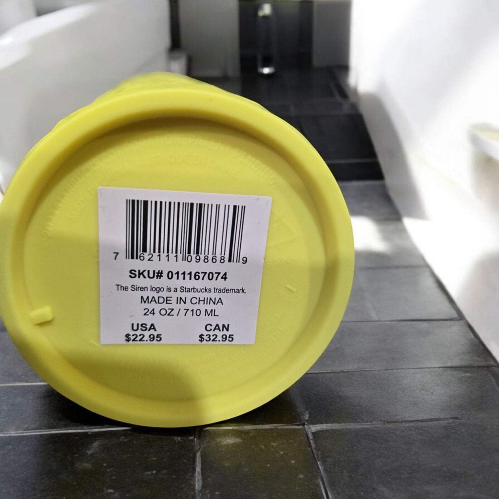 Starbucks 2025 Yellow 24oz Cold Beverage Tumbler with Straw NEW Limited Edition