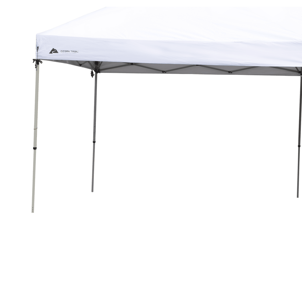 Ozark Trail 20' x 10' Straight Leg Outdoor Easy Pop-up Canopy, White