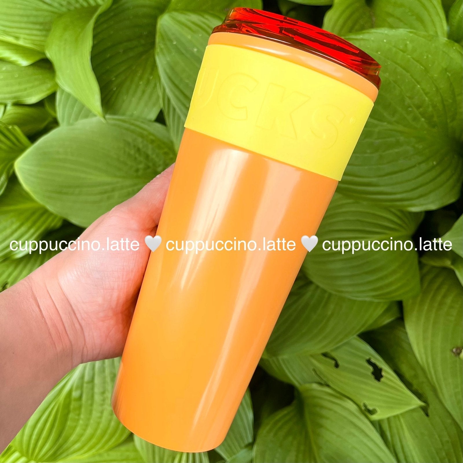 Starbucks 2025 Neon Orange Yellow Logo Silicone Band SS Cold Brew Tumbler