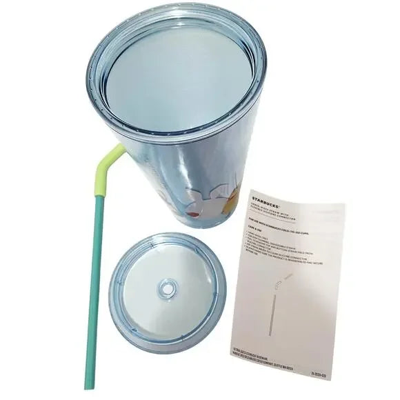 Starbucks 2025 Easter Egg Bunny Bend Straw Grande 16oz Cold Cup Tumbler