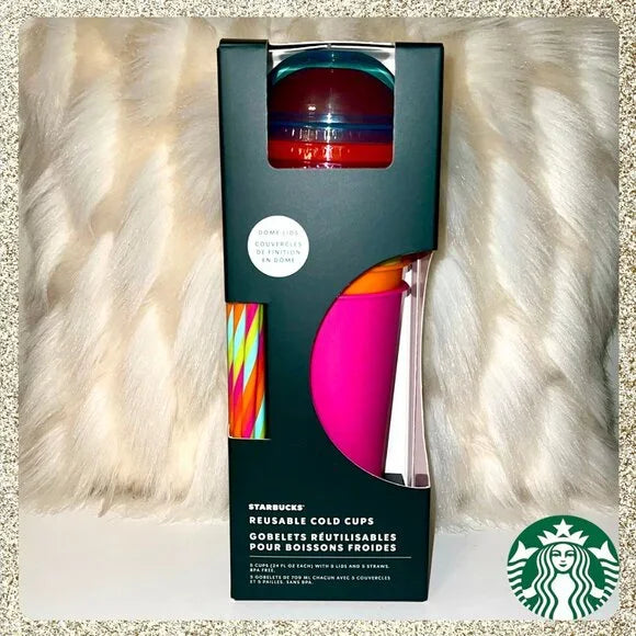 2025 Starbucks Summer Reusable Venti Dome Cold Cups 5pk