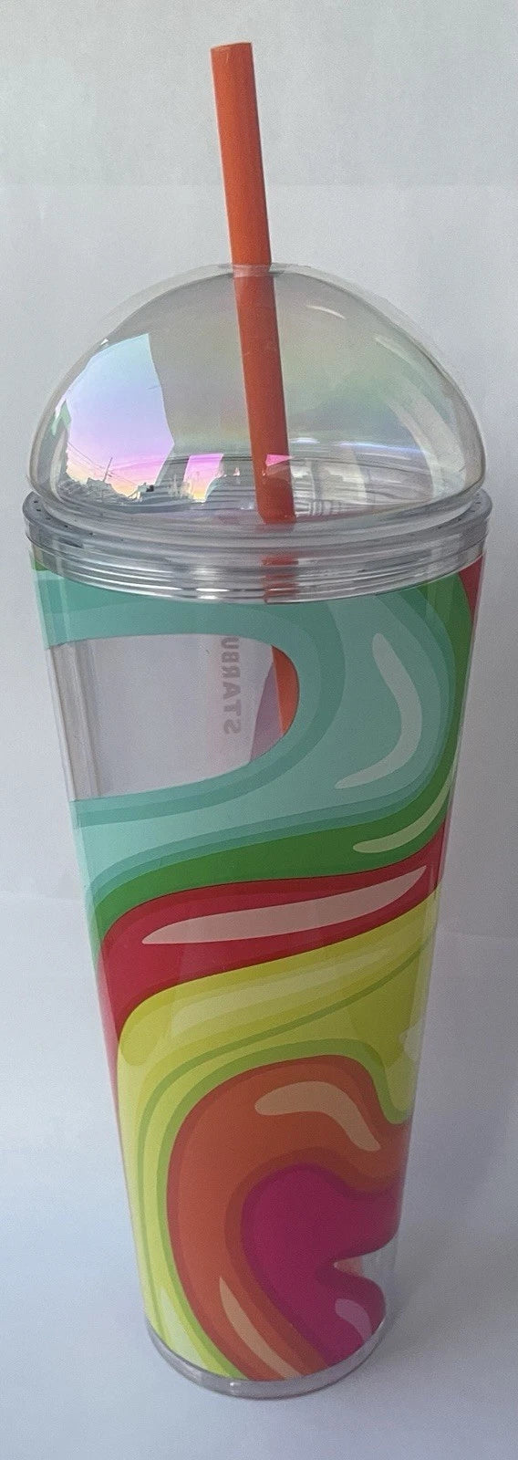 Starbucks Clear 24 Oz Cold Cup Tumbler with Dome Top Lid