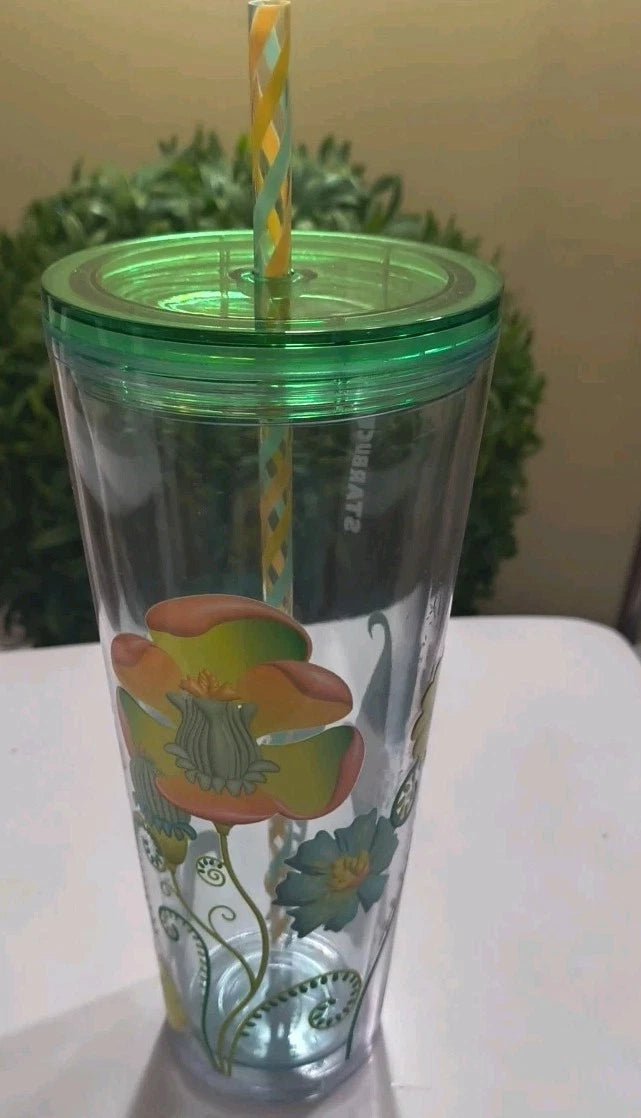 Starbucks Summer 2025 Floral Transparent Venti Tumbler