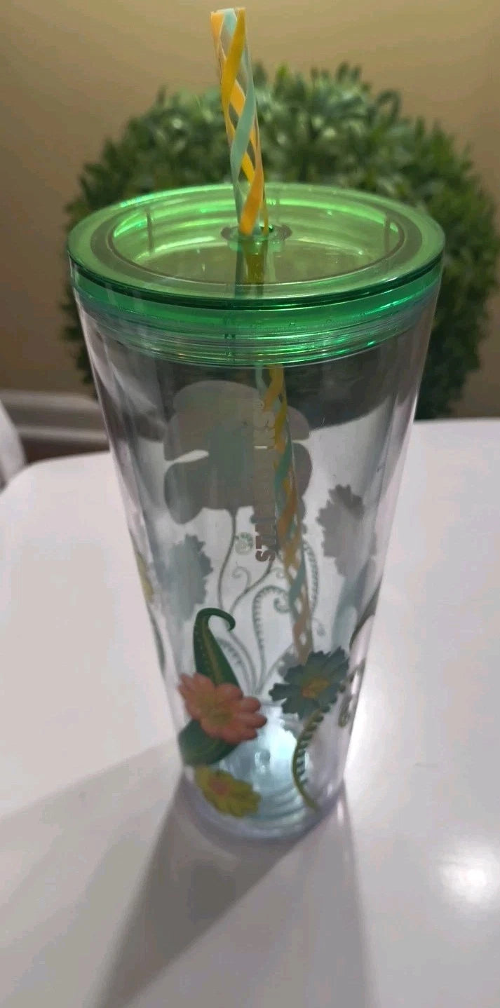 Starbucks Summer 2025 Floral Transparent Venti Tumbler