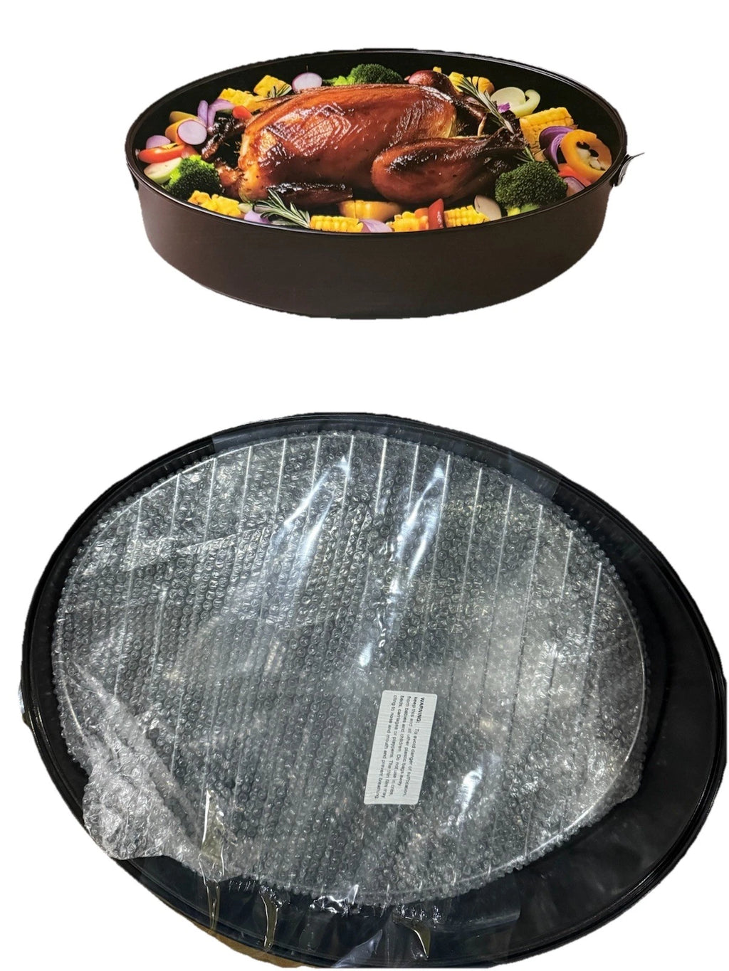TNCO Oval Non -Stick Roaster with Lid and Rack Black